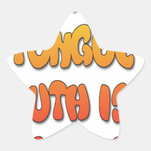 Tongue Tied: Grappige Tong Quote Kleurrijke Tekst Ster Sticker