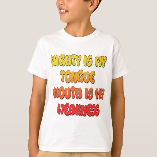 Tongue Tied: Grappige Tong Quote Kleurrijke Tekst  T-shirt (Voorkant)
