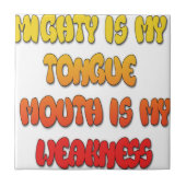 Tongue Tied: Grappige Tong Quote Kleurrijke Tekst  Tegeltje (Voorkant)