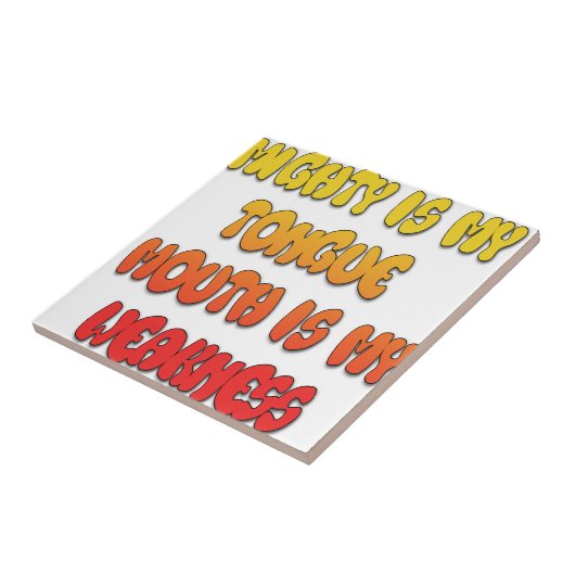 Tongue Tied: Grappige Tong Quote Kleurrijke Tekst  Tegeltje (Zijkant)