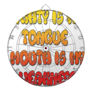 Tongue Tied: Grappige Tongue Quote Kleurrijke Teks Dartbord