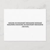 Tongue Twister Imagine denkbeeldige menagerie mana Briefkaart (Voorkant)