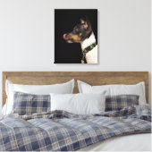 Tongue uit de zwarte en witte terrier canvas afdruk (Insitu (Slaapkamer))
