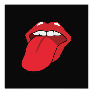 Tongue uit foto afdruk