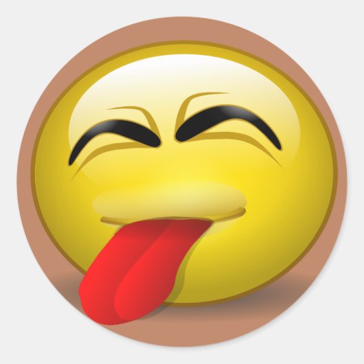 Tongue uit ronde sticker (Voorkant)