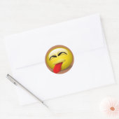 Tongue uit ronde sticker (Envelop)
