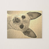 Tongues uit Chihuahua Sepia Puzzle Legpuzzel (Horizontaal)
