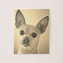 Tongues uit Chihuahua Sepia Puzzle