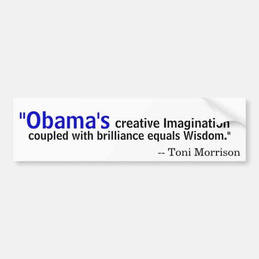 Toni Morrison over Obama Bumpersticker (Voorkant)