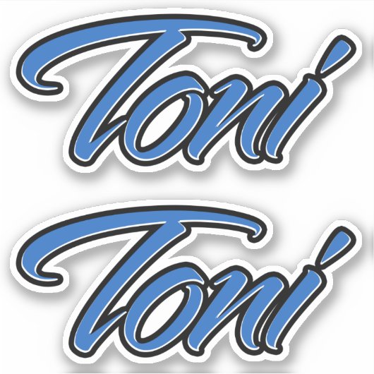 Toni Name blue Aufkleber Sticker Stickerset (Voorkant)
