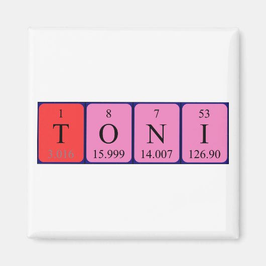 Toni periodieke lijstnaam magnet (Voorkant)