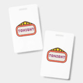 Tonight Movie Theater Marquee Badge (Front & Back)
