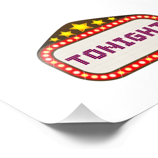 Tonight Movie Theater Marquee Foto Afdruk (Hoek)