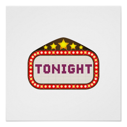 Tonight Movie Theater Marquee Perfect Poster (Voorkant)