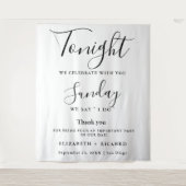 Tonight we celebrate wedding rehearsal dinner sign wandkleed (Voorkant)