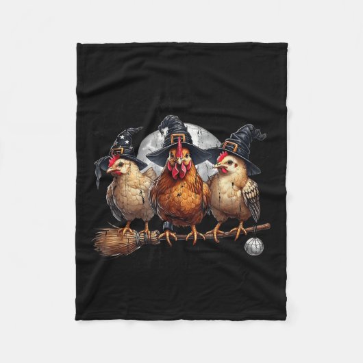 Tonight We Fly, Chicken Witch, Funny Halloween Chi Fleece Deken (Voorkant)
