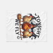 Tonight We Fly - Chicken Witches Hat And Broom  Fleece Deken (Voorkant (Horizontaal))