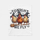 Tonight We Fly - Chicken Witches Hat And Broom  Fleece Deken (Voorkant)