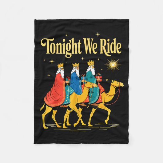 Tonight We Ride Christmas, 3 Wise Men, Christian C Fleece Deken (Voorkant)