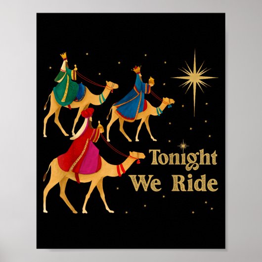 Tonight We Ride Christmas 3 Wise Men Christian Chr Poster (Voorkant)