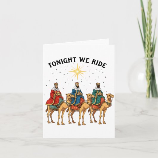 Tonight We Ride Christmas, 3 Wise Men Funny Christ Kaart (Voorkant)