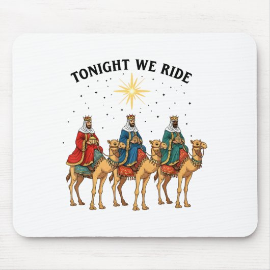 Tonight We Ride Christmas, 3 Wise Men Funny Christ Muismat (Voorkant)