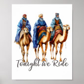 Tonight We Ride Christmas, 3 Wise Men Funny Christ Poster (Voorkant)