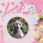 "Tonijn de haarloze kat: strak en zijdeachtig" Papieren Bordje (Feest)