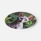 "Tonijn de haarloze kat: strak en zijdeachtig" Papieren Bordje (Gekanteld)