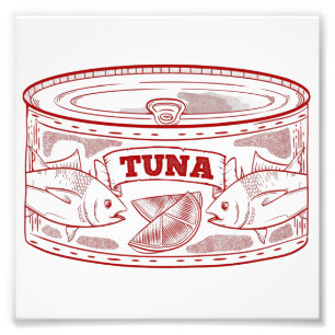 Tonijn in een blikje foto afdruk