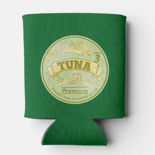 Tonijn kan pop kunst ingeblikte vis blikjeskoeler (Achterkant)