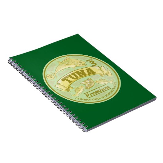 Tonijn kan pop kunst ingeblikte vis notitieboek (Rechterzijde)