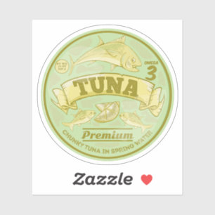 Tonijn kan pop kunst ingeblikte vis sticker