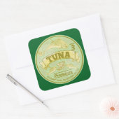 Tonijn kan pop kunst ingeblikte vis vierkante sticker (Envelop)