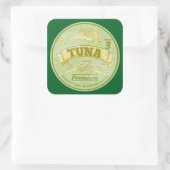 Tonijn kan pop kunst ingeblikte vis vierkante sticker (Tas)