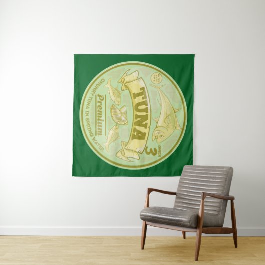 Tonijn kan pop kunst ingeblikte vis wandkleed (In Situ (horizontaal))