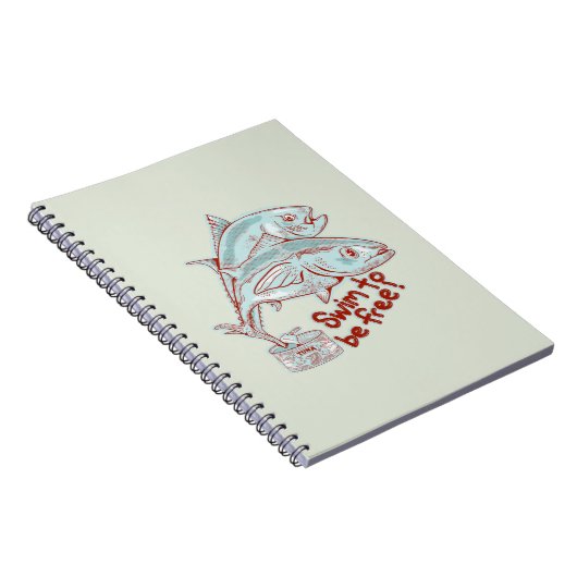 Tonijn Vis ontsnapt aan een blikje Notitieboek (Rechterzijde)