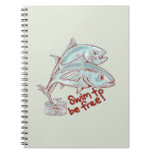 Tonijn Vis ontsnapt aan een blikje Notitieboek (Voorkant)