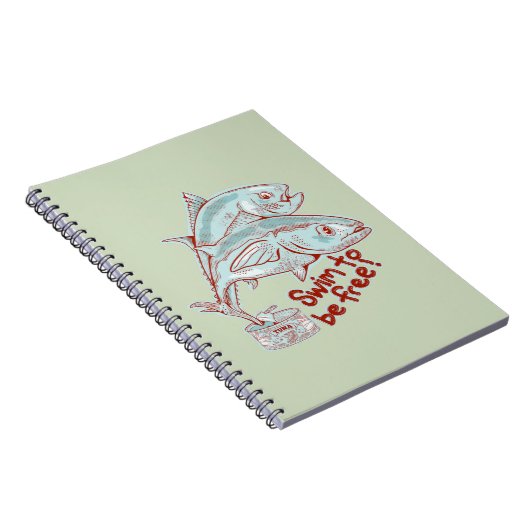 Tonijn Vis ontsnapt aan een blikje Notitieboek (Rechterzijde)