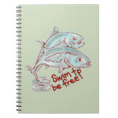 Tonijn Vis ontsnapt aan een blikje Notitieboek (Voorkant)