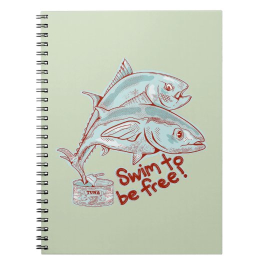 Tonijn Vis ontsnapt aan een blikje Notitieboek (Voorkant)