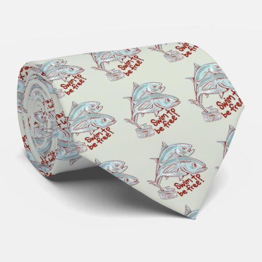 Tonijn Vis ontsnapt aan een blikje Stropdas (Opgerold)