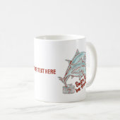 Tonijn vis tin grappige ontsnapping koffiemok (Voorkant rechts)