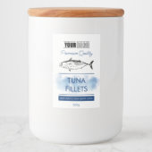 Tonijn Visfilets Productlabel met Logo Voedselcontainer Etiket (Voorkant)