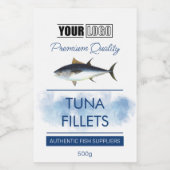 Tonijn Visfilets Productlabel met Logo Voedselcontainer Etiket (Enkel label)