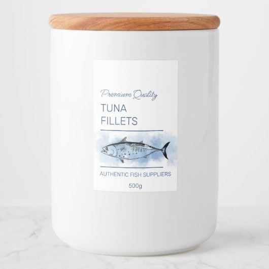 Tonijnfilets Productlabel Voedselcontainer Etiket (Voorkant)