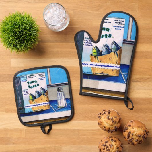Tonijntaartjes Ovenwant & Pannenlap Set (Top down)