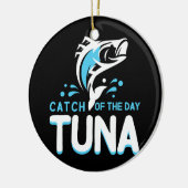 Tonijnvangst op de dag van het Zee van de diepzee  Keramisch Ornament (Links)