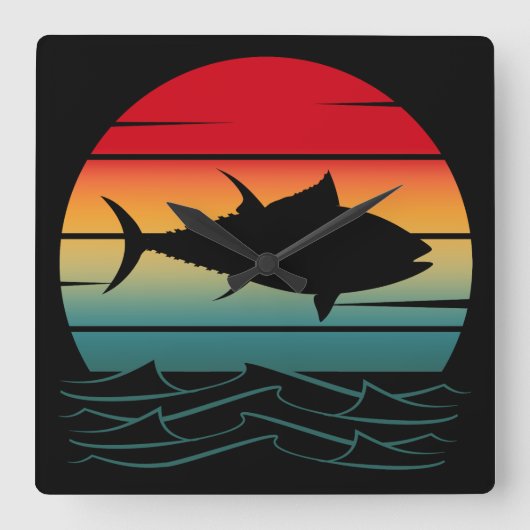  tonijnvis vierkante klok (Voorkant)