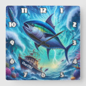 Tonijnvloedgolf: boot, Storm, oceaankracht Vierkante Klok (Voorkant)